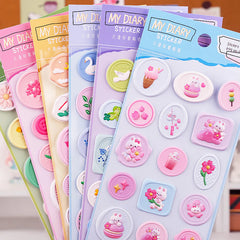 Cute 3D Stamp Style Seal Stickers