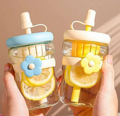 Aesthetic Flower Glass Sipper