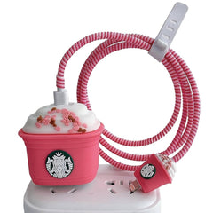 Pink Starbucks iPhone Charger Cover