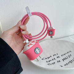 Pink Starbucks iPhone Charger Cover