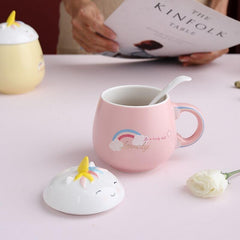 Unicorn Mug with Lid and Spoon✨
