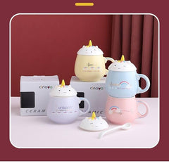 Unicorn Mug with Lid and Spoon✨