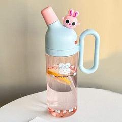 Cartoon Portable Bottle | Double Mouth with Straw & Handle