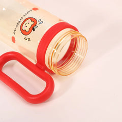 Cartoon Portable Bottle | Double Mouth with Straw & Handle