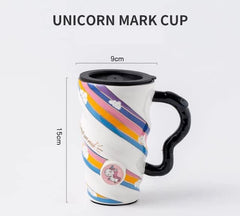 Cute Unicorn Ceramic Mug with Lid (1 piece)