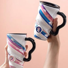 Cute Unicorn Ceramic Mug with Lid (1 piece)