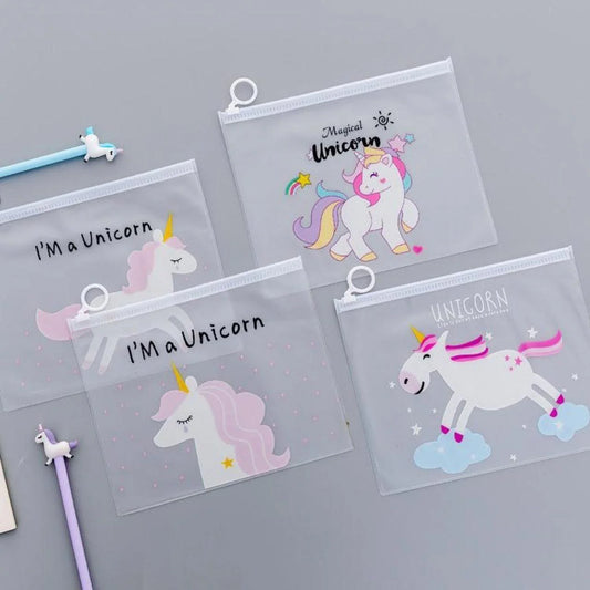 Unicorn Transparent Zip Pouch ( 2 pc )