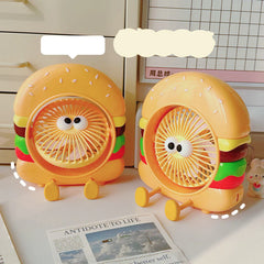 French Fries & Hamburger USB Fan with Built-in Phone Holder