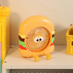 French Fries & Hamburger USB Fan with Built-in Phone Holder