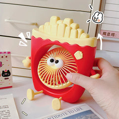 French Fries & Hamburger USB Fan with Built-in Phone Holder