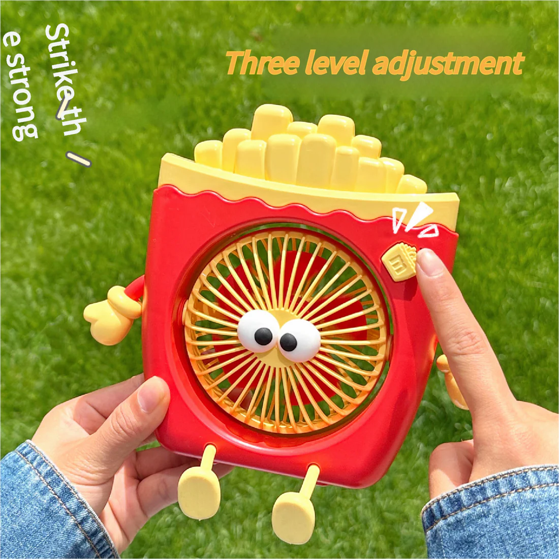 French Fries & Hamburger USB Fan with Built-in Phone Holder