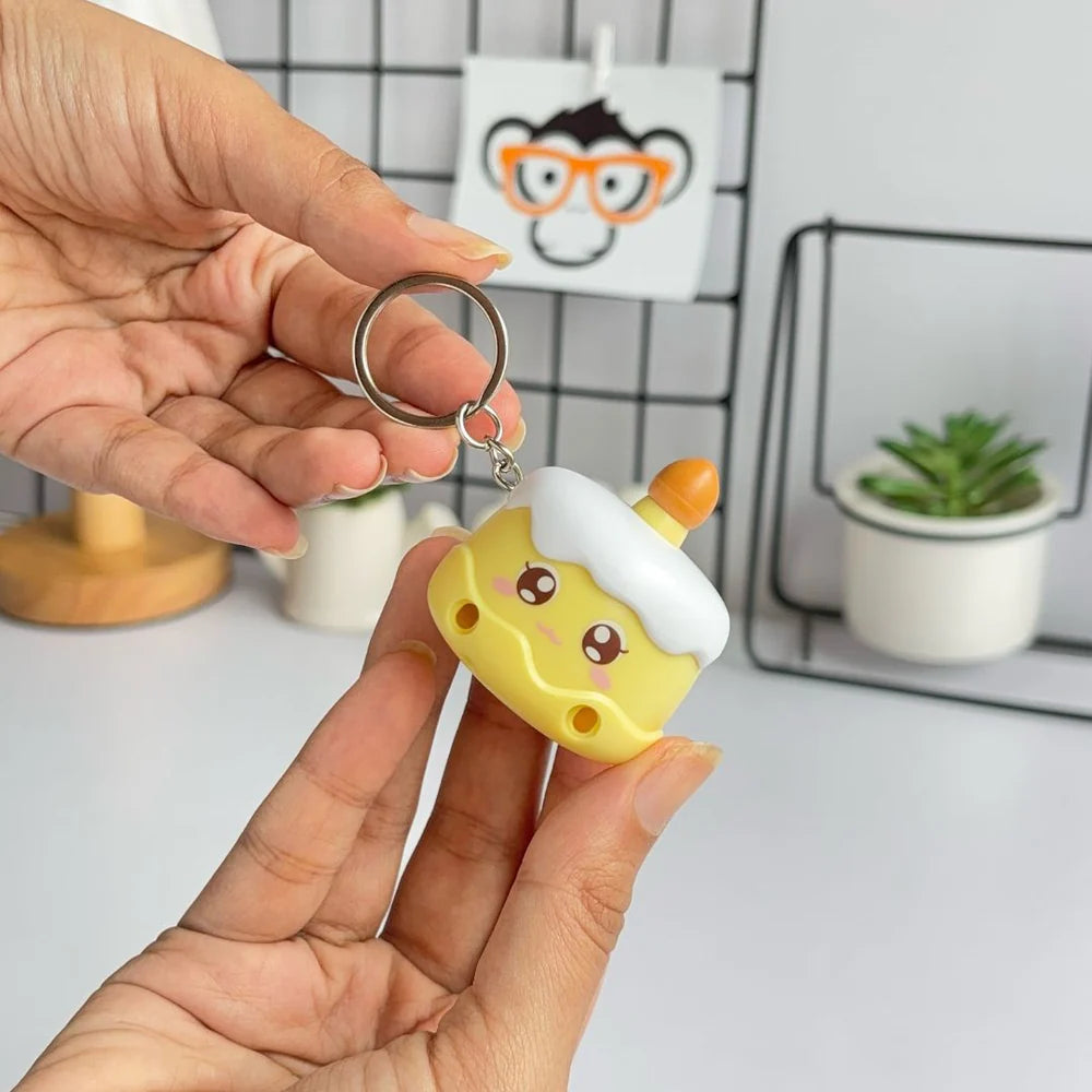 Candle Cake Keychain With Happy Birthday Sound