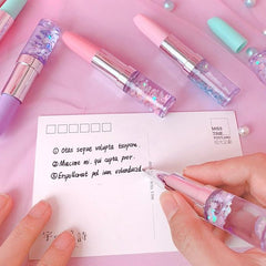 Kawaii Lipstick Pens with Magical Floating Glitter✨
