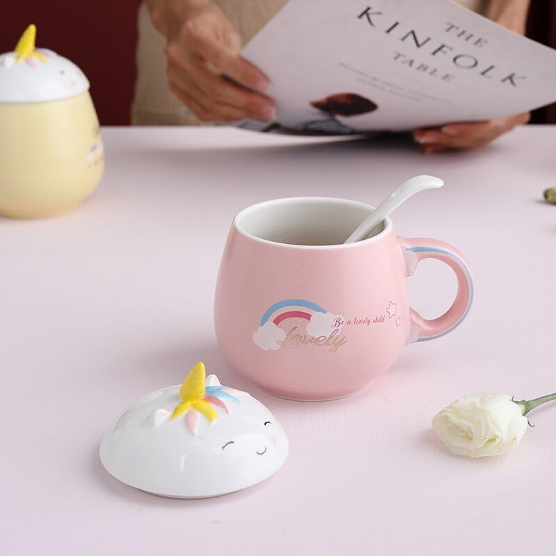 Unicorn Mug with Lid and Spoon✨