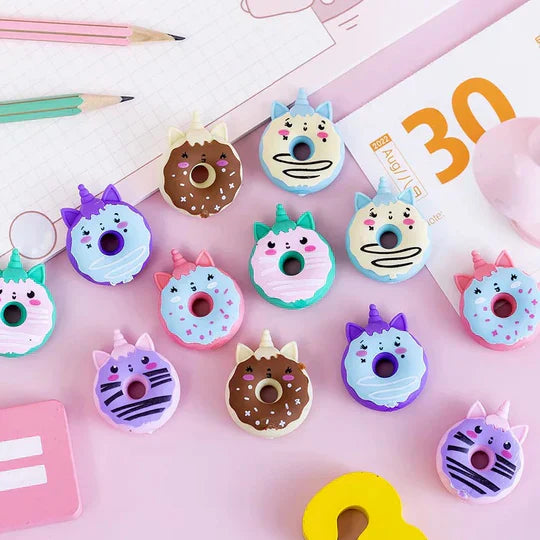 Kawaii Unicorn Donut Erasers