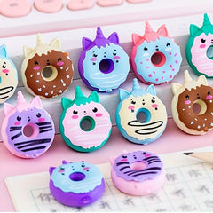Kawaii Unicorn Donut Erasers