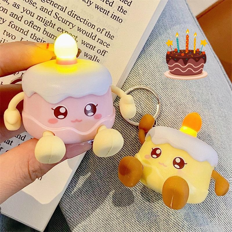 Candle Cake Keychain With Happy Birthday Sound