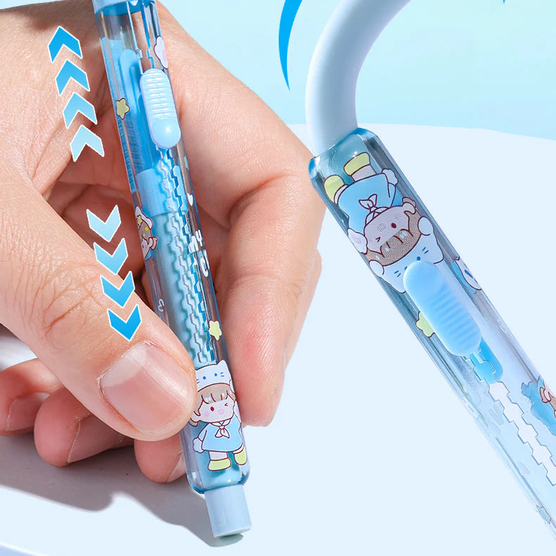 Cute Girl Push Pull Sliding Eraser