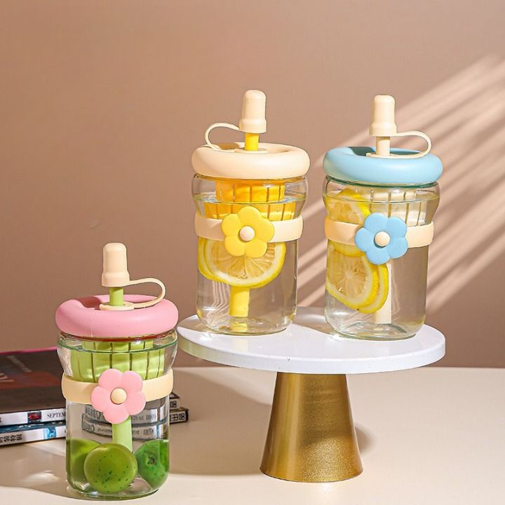 Aesthetic Flower Glass Sipper