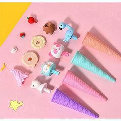 Kawaii Ice Cream Cone Erasers