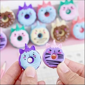 Kawaii Unicorn Donut Erasers