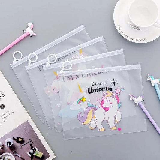 Unicorn Transparent Zip Pouch ( 2 pc )