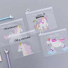 Unicorn Transparent Zip Pouch ( 2 pc )
